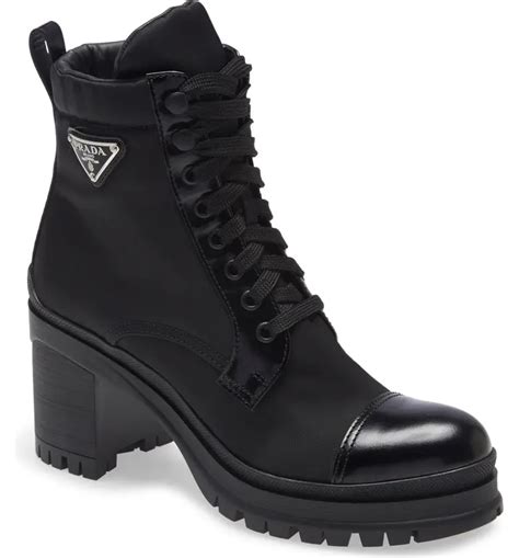 prada velvet ankle boots|prada block heel combat boots.